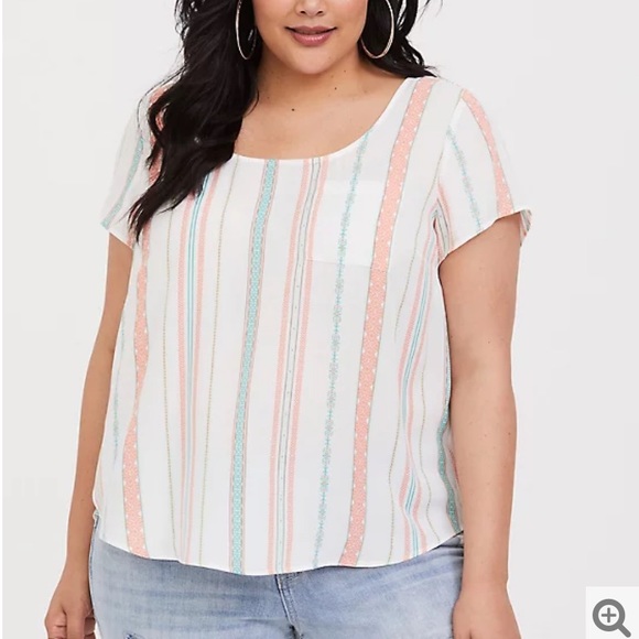 ✨torrid stripe georgette button-back blouse✨ - Picture 1 of 9